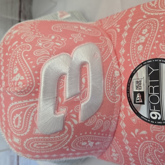 NWT Mens Austin Dillon New Era Pink 9 Forty A-frame Trucker Paisley Hat - Picture 7 of 9